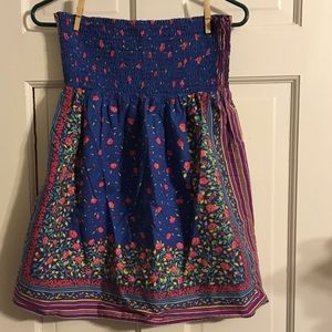 Forever 21 Blue Floral Smocked Top